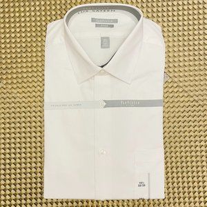 Van Heusen Men's White Fitted Dress Shirt, Neck 15.5; 32/33